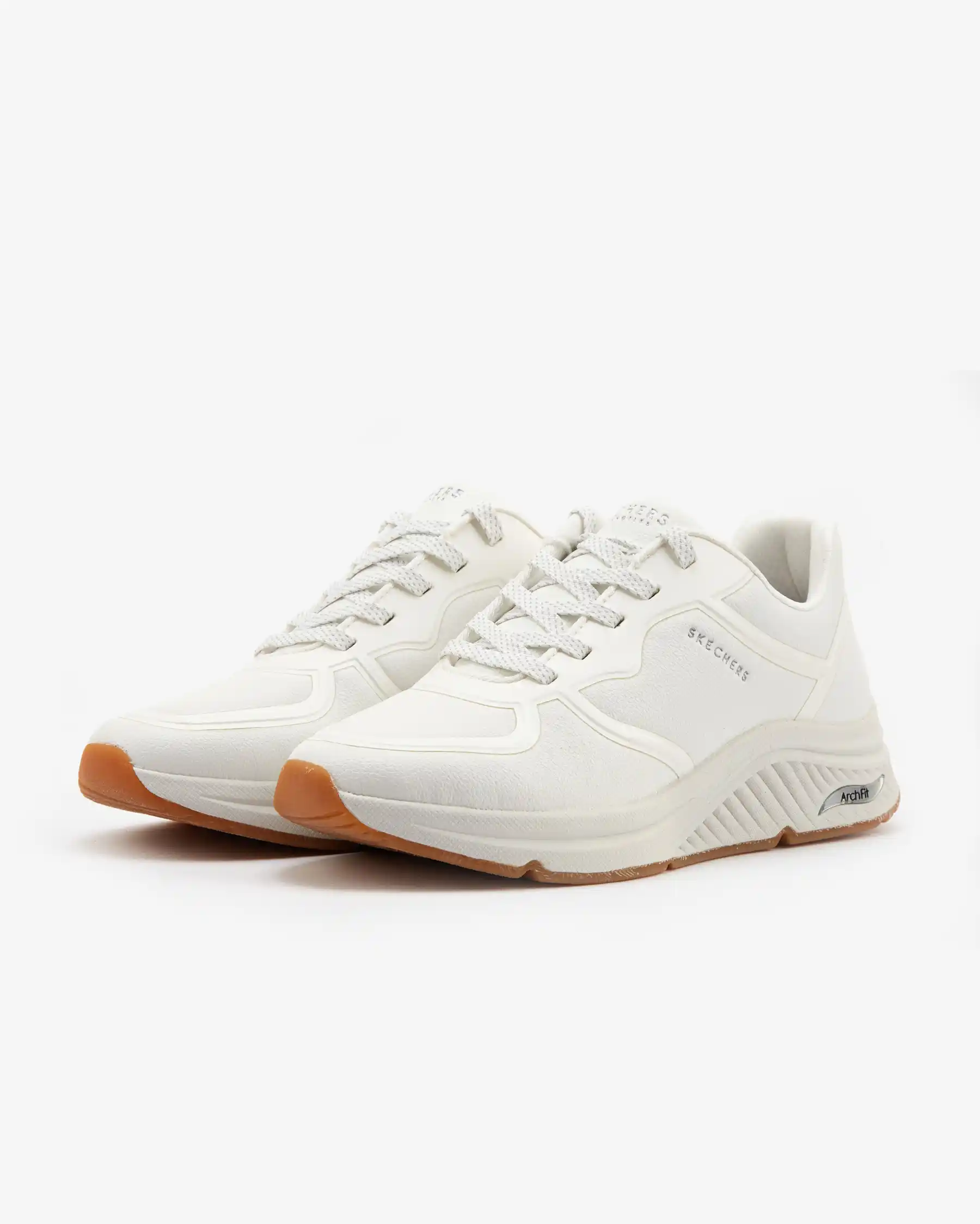 Skechers Arch Fit S - Miles - Mile Makers Kadın Beyaz Sneakers 155570 WHT